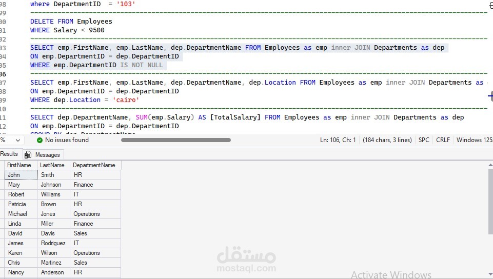 doing analysis using sql