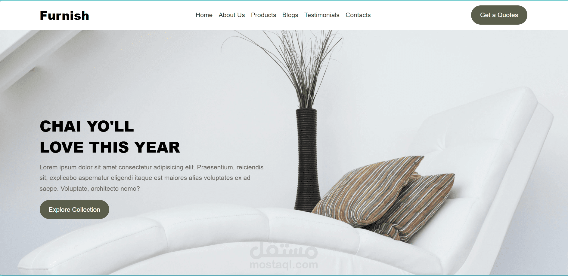 تصميم موقع إلكتروني لبيع الأثاث