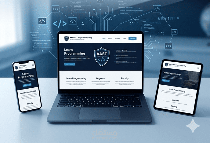 تصميم وتطوير موقع تعريفي متكامل لكلية الحاسبات (AASTMT)