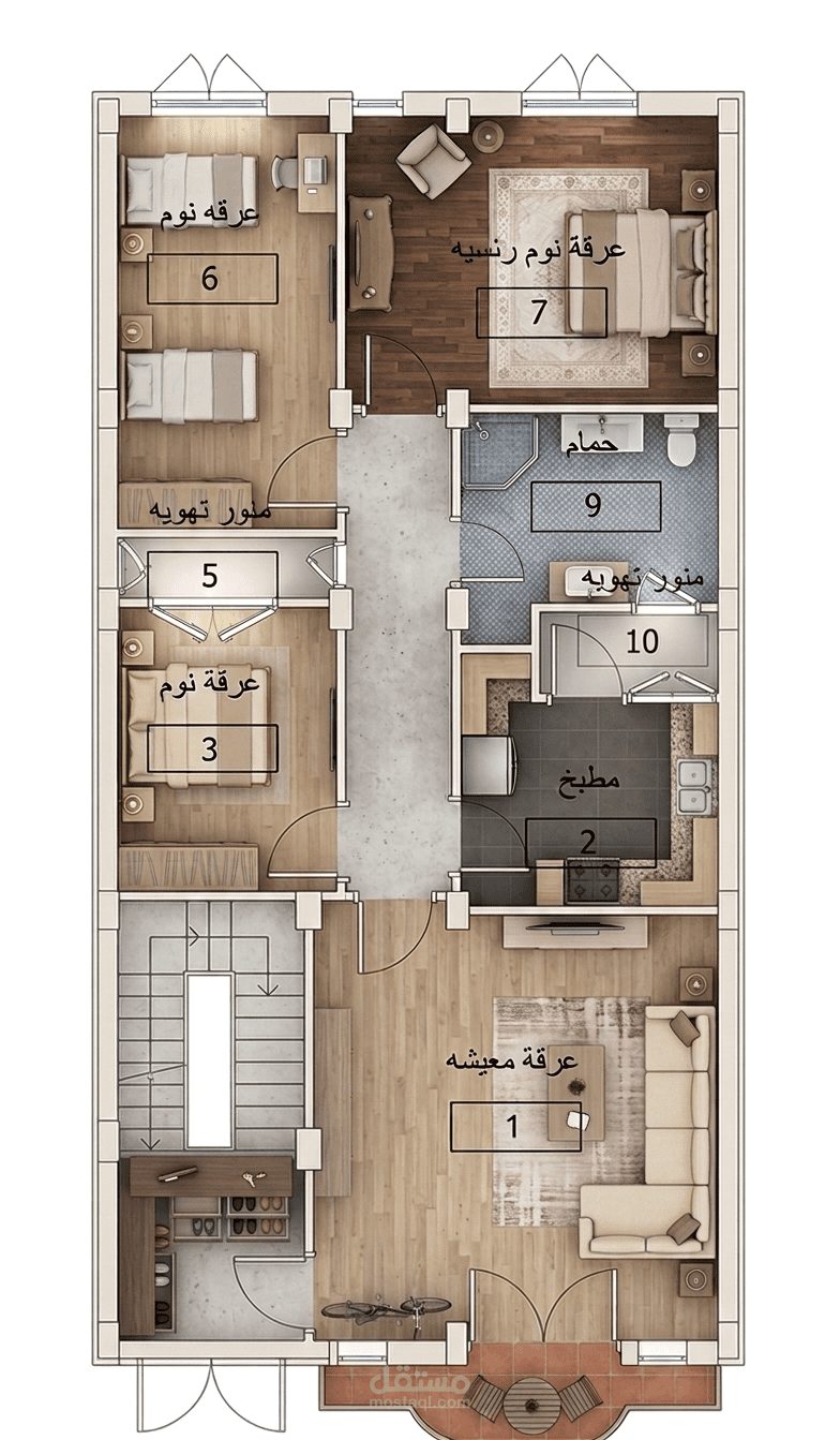 تصميم وتنفيذ مخطط معماري سكني متكامل