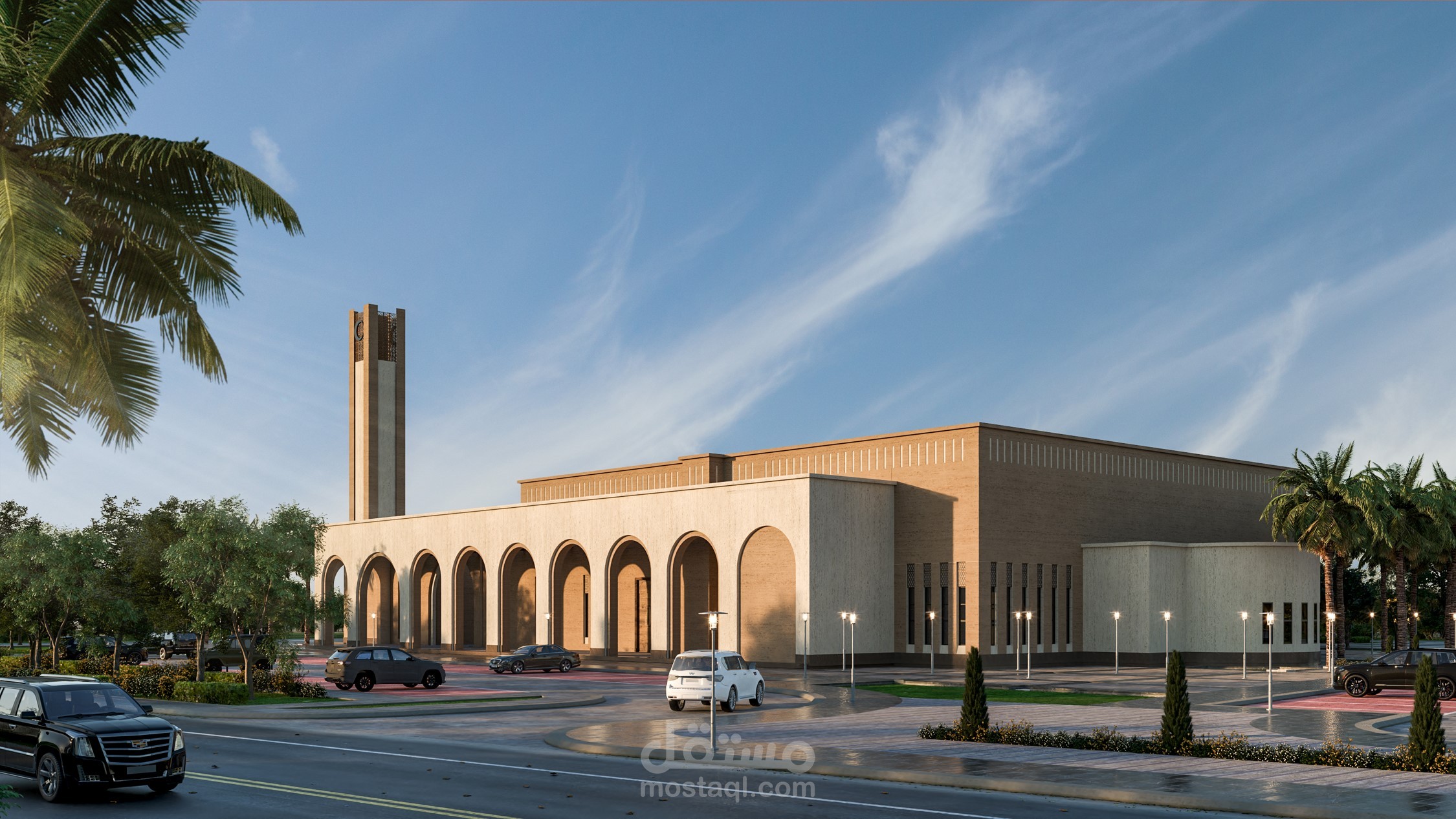 تصميم مسجد جامع (سعة 1000 مصلٍ) بالمملكة العربية السعودية | نظام BIM