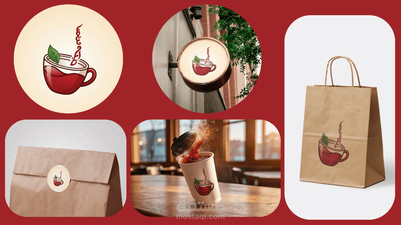 هوية بصرية لمقهى "حبكة ونص"