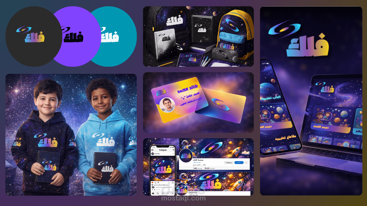 الهوية البصرية لشركة " فلك للخدمات الطلابية "