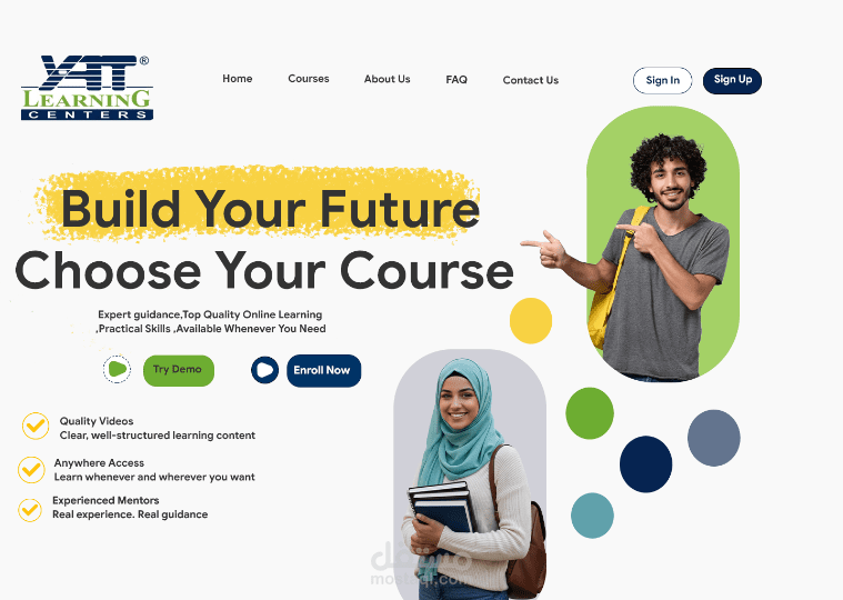 صفحة هبوط احترافية (Landing Page UI/UX)