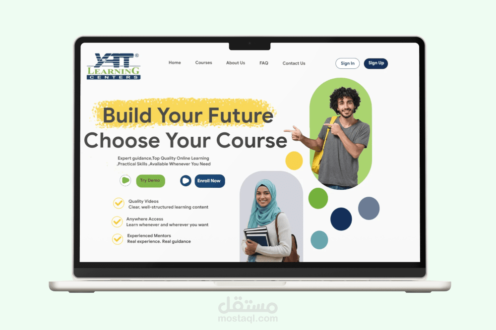تصميم Landing Page تفاعلية مع Prototype (UI/UX)