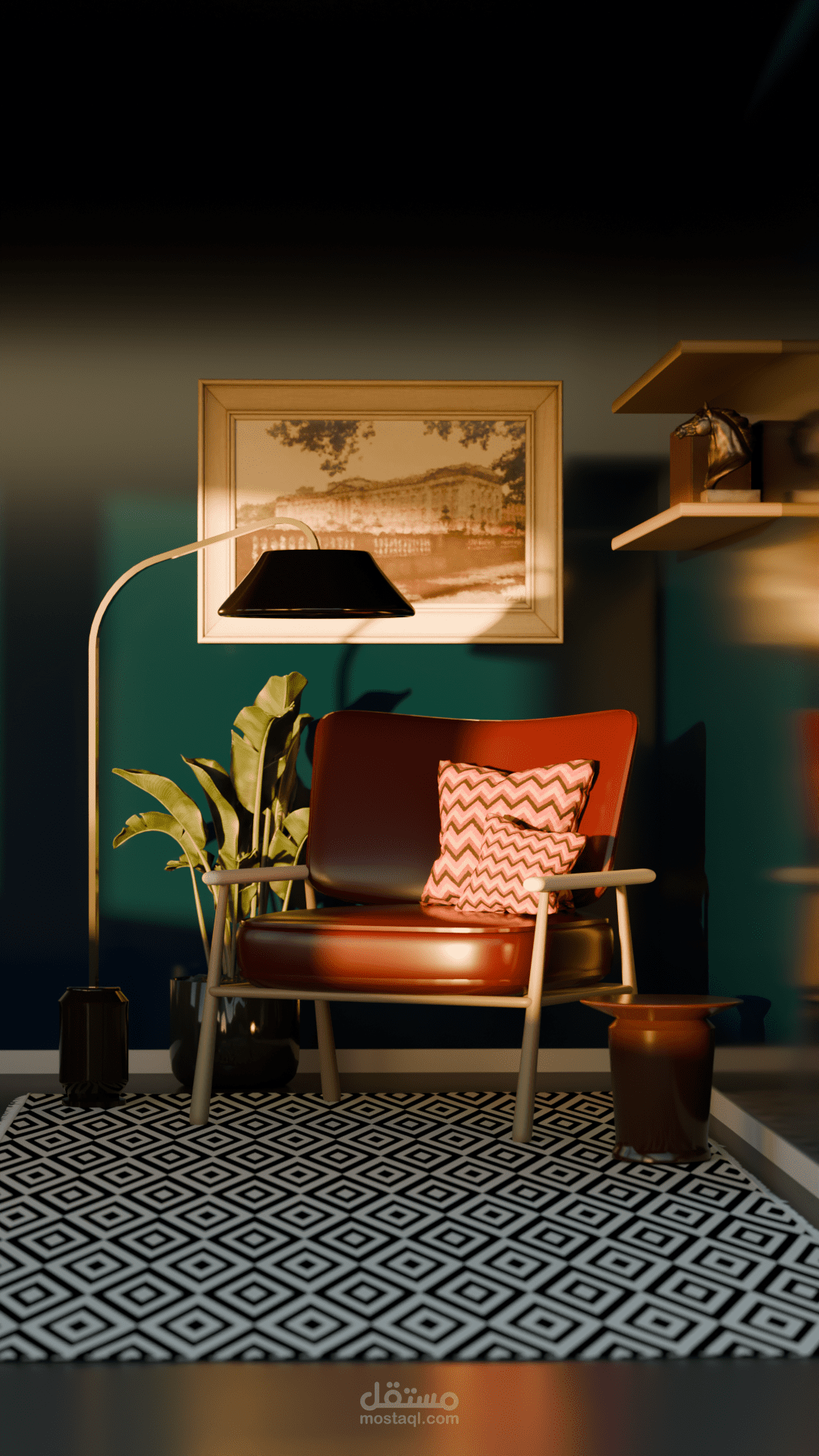 تصميم مشهد داخلي 3D