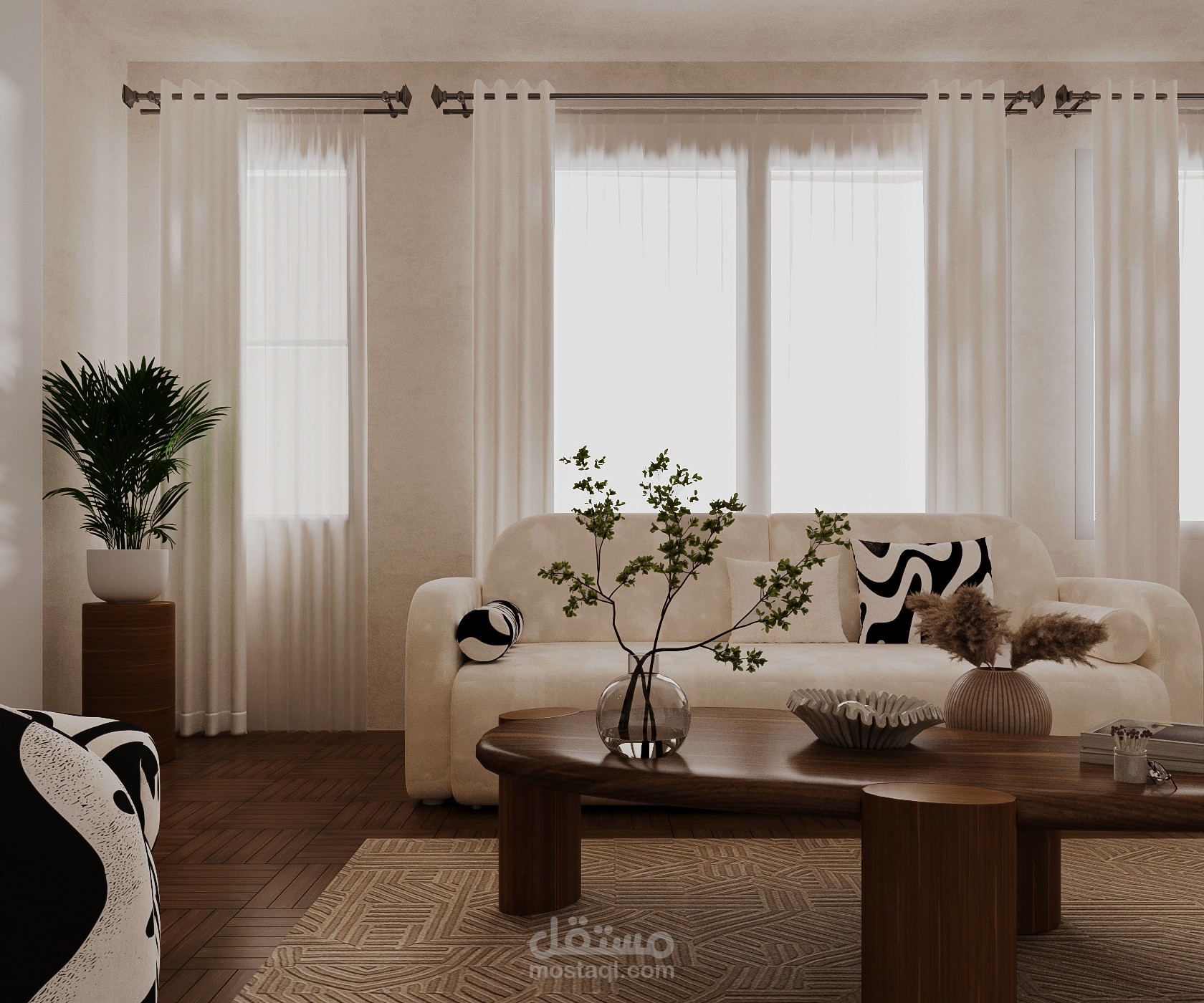 تصميم معماري لمكتب مدير مع جلسة باسلوب حديث