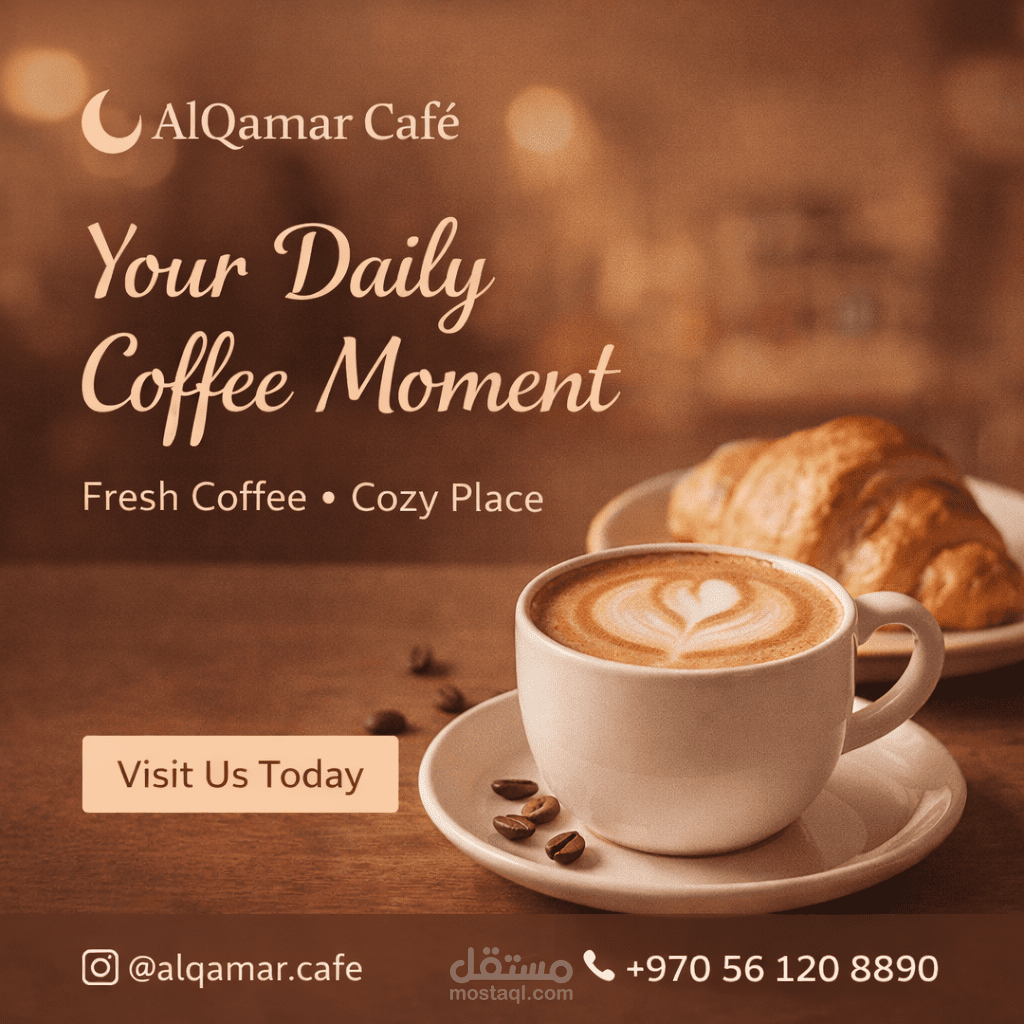 إعلان كافيه يقدّم مشروبات وحلويات