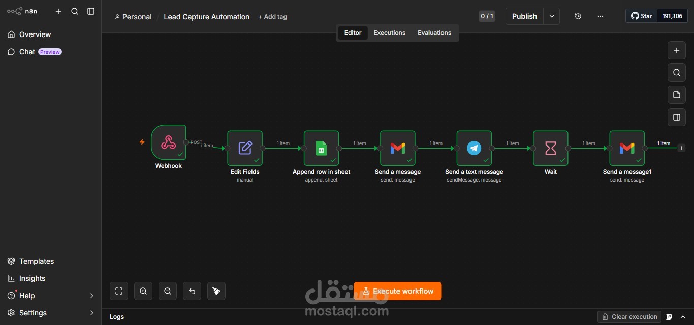 نظام مؤتمت بالكامل لالتقاط وتتبع العملاء المحتملين (Lead Capture Automation)