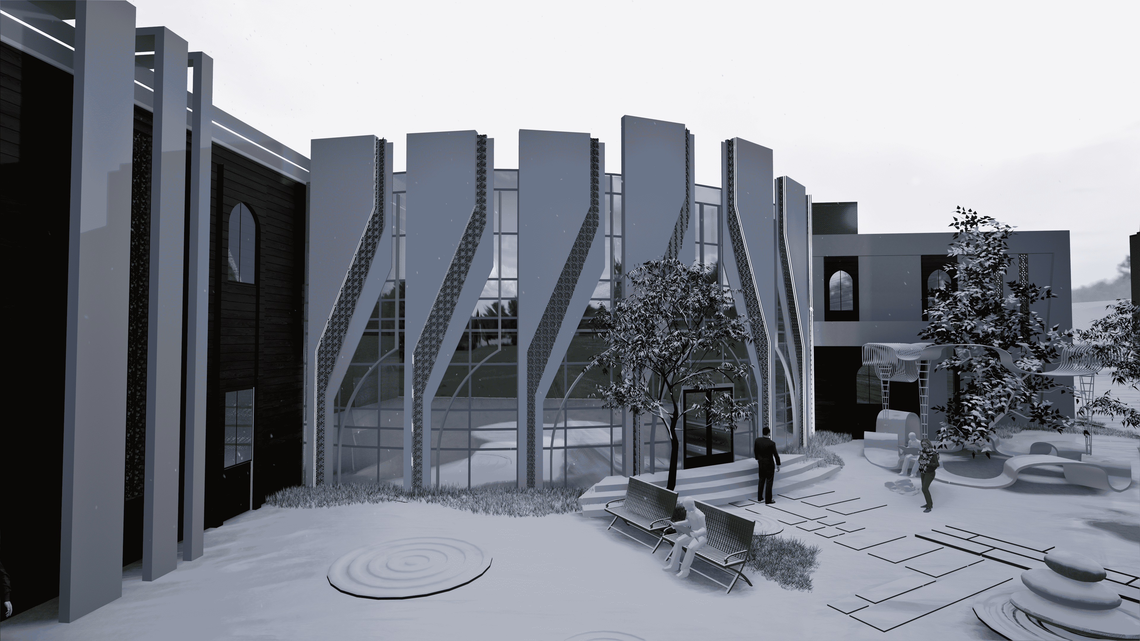 مبنى بلدية تلمسان – تصميم معماري، نمذجة ثلاثية الأبعاد وإخراج واقعي