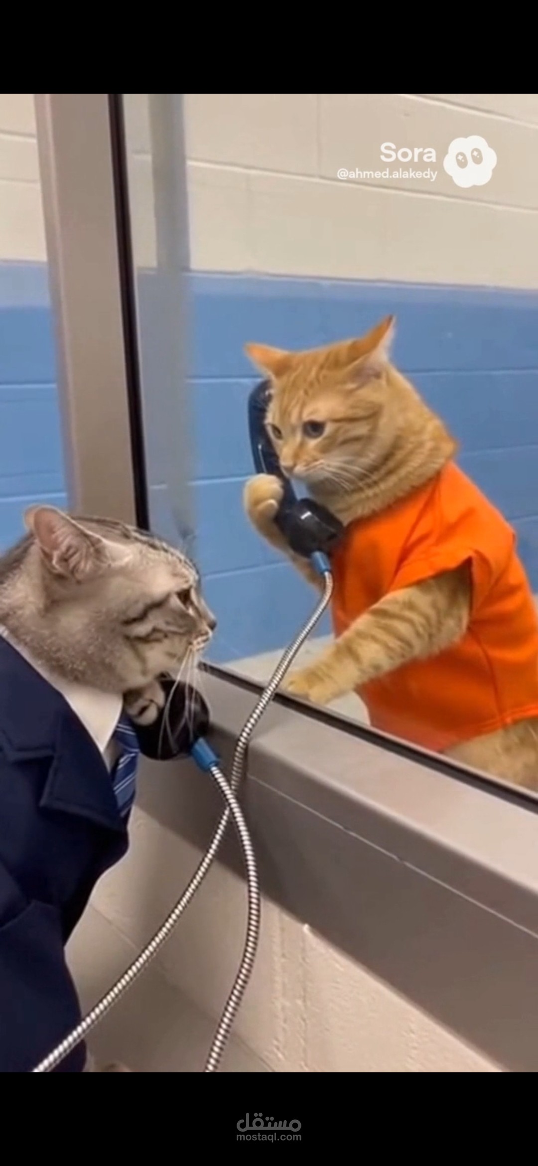 فيديو خفيف الظل لقطتين بالذكاء الاصطناعي