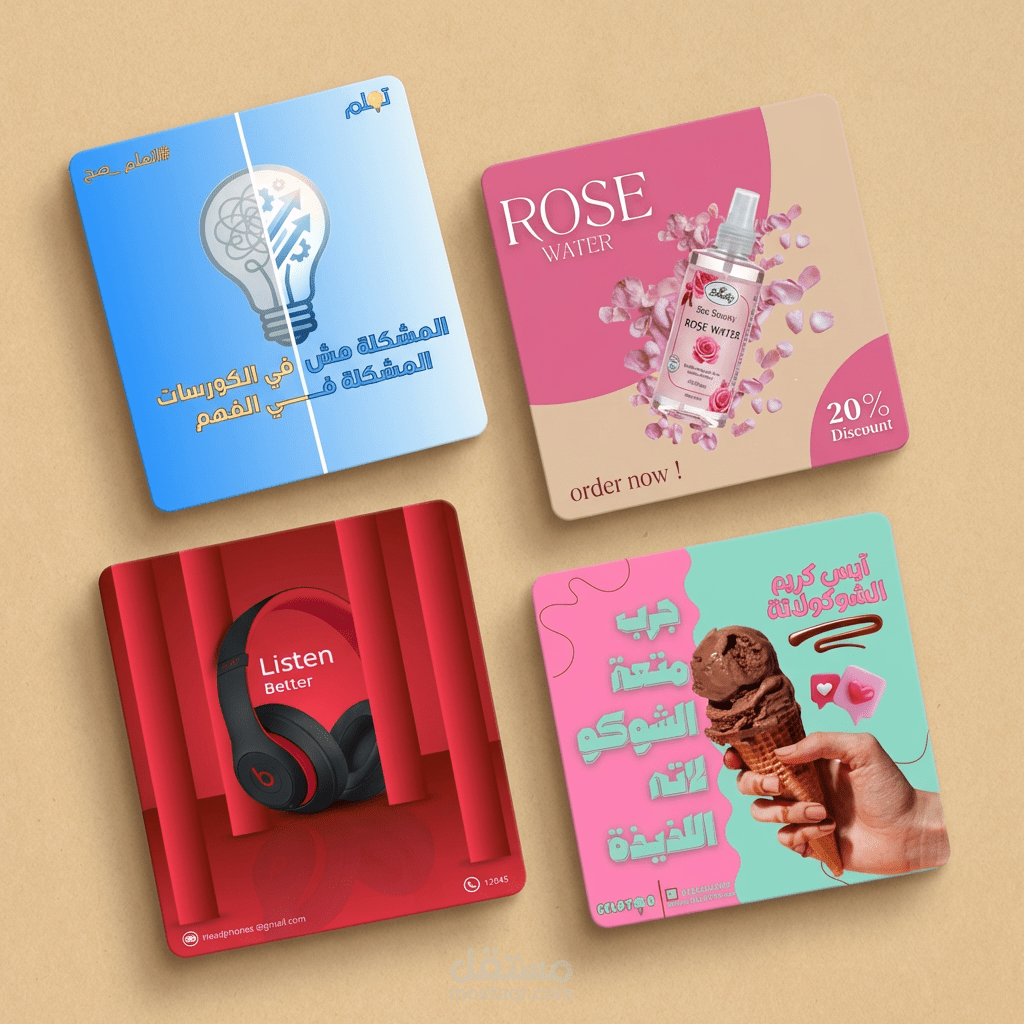 تصميم بوستات سوشيال ميديا جذابة ومبتكرة