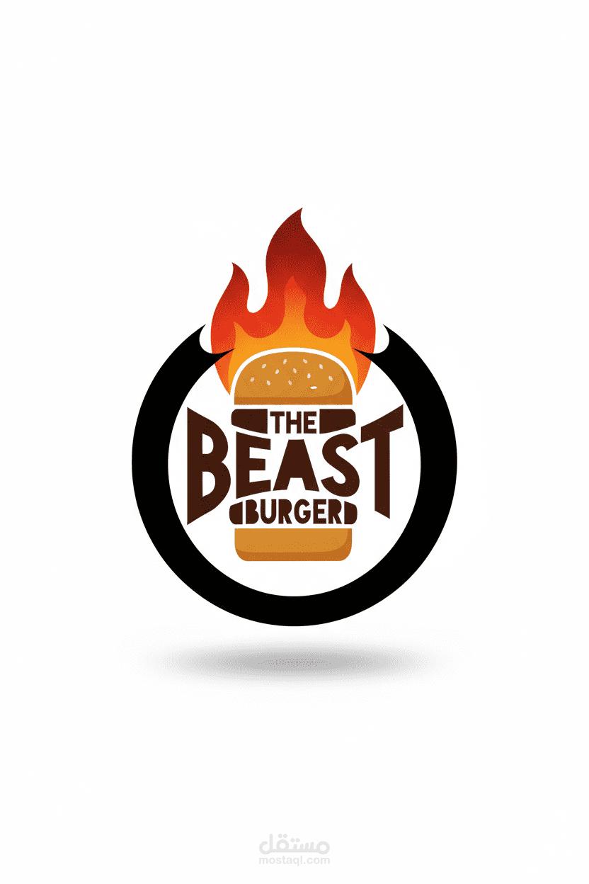 تصميم شعار "The Beast Burger" – من الرسم اليدوي إلى الهوية البصرية المتكاملة.