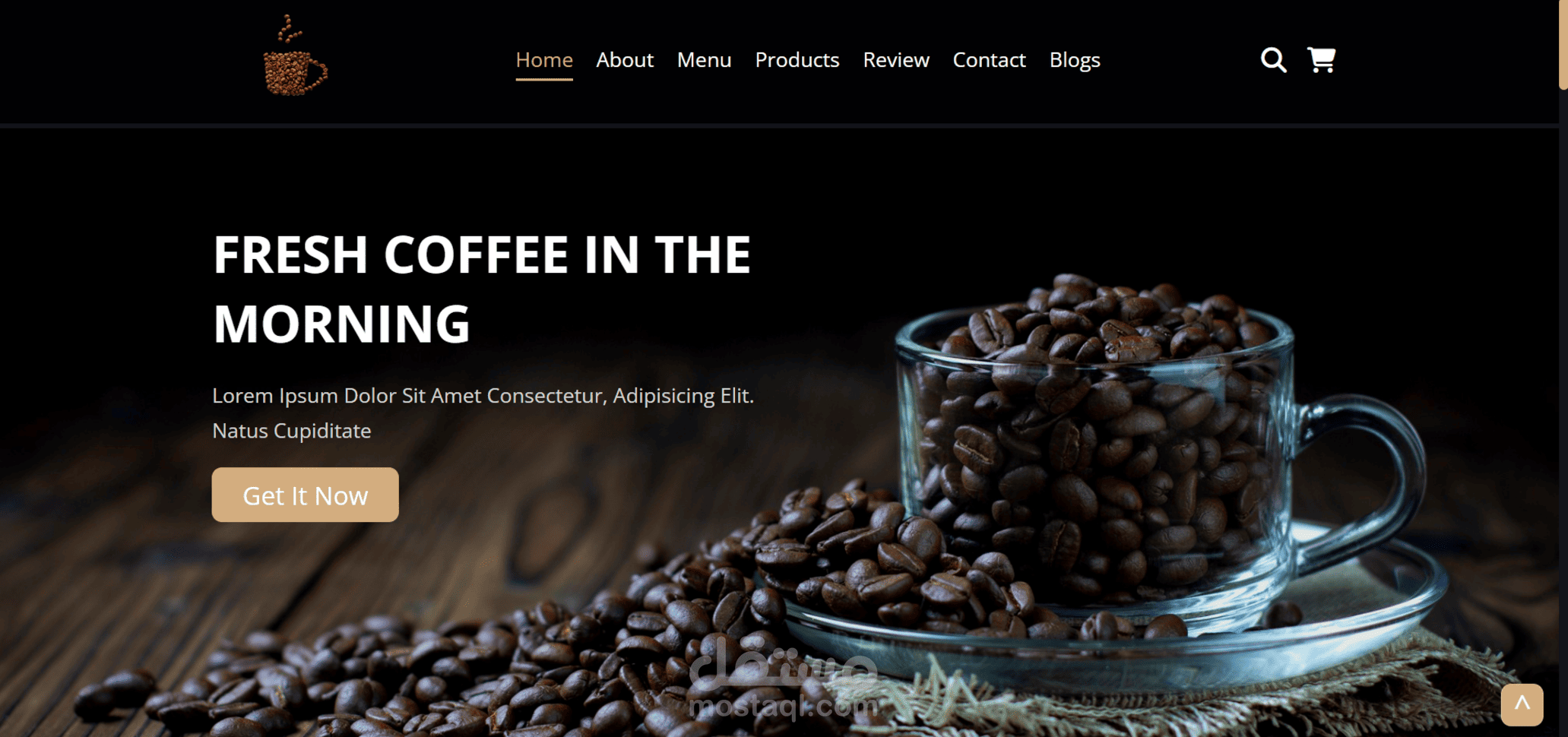 تصميم صفحة هبوط ل Coffee Products