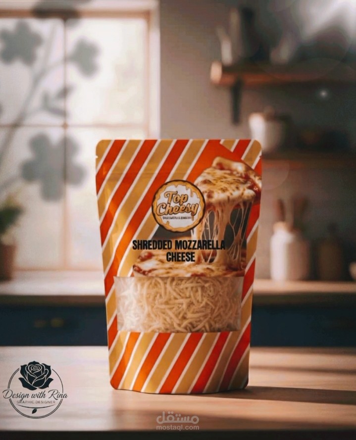 تصميم هوية بصرية متكاملة جبنة Top cheesy