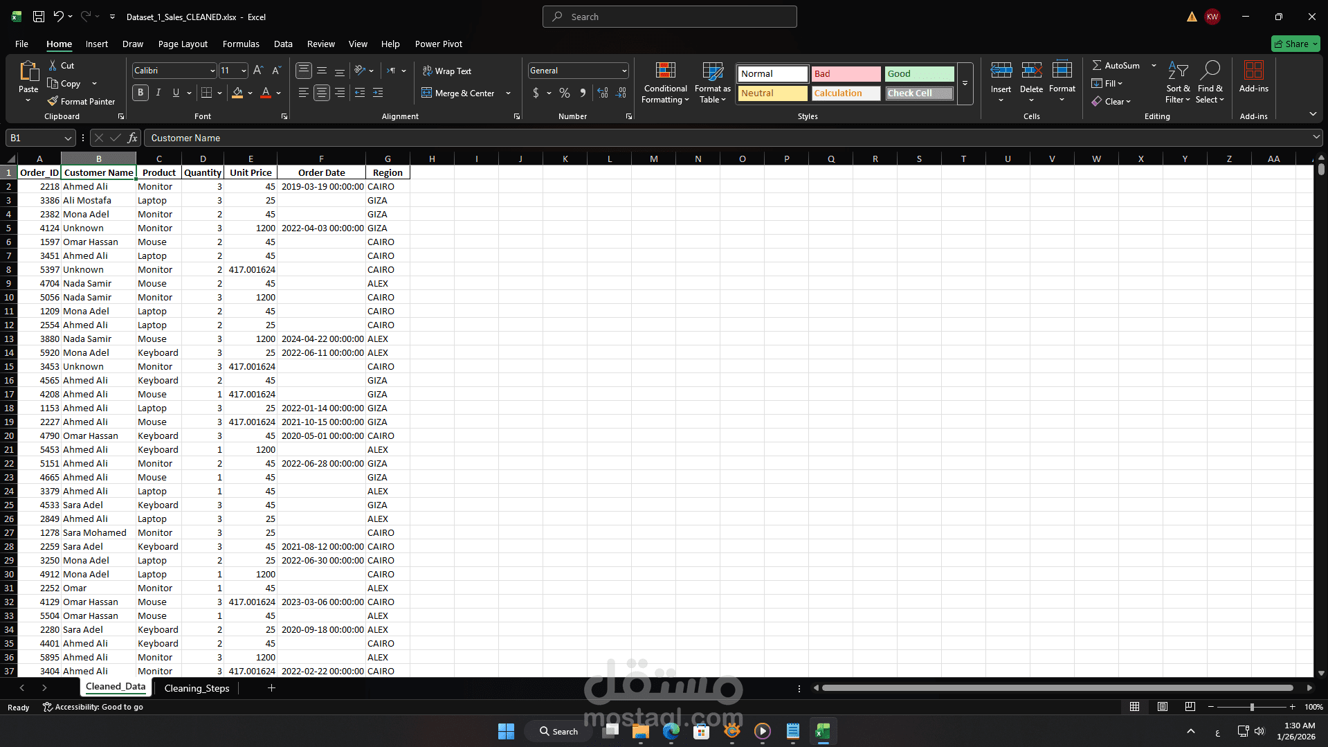 مشروع تحليل مبيعات متجر (Sales Data Analysis)