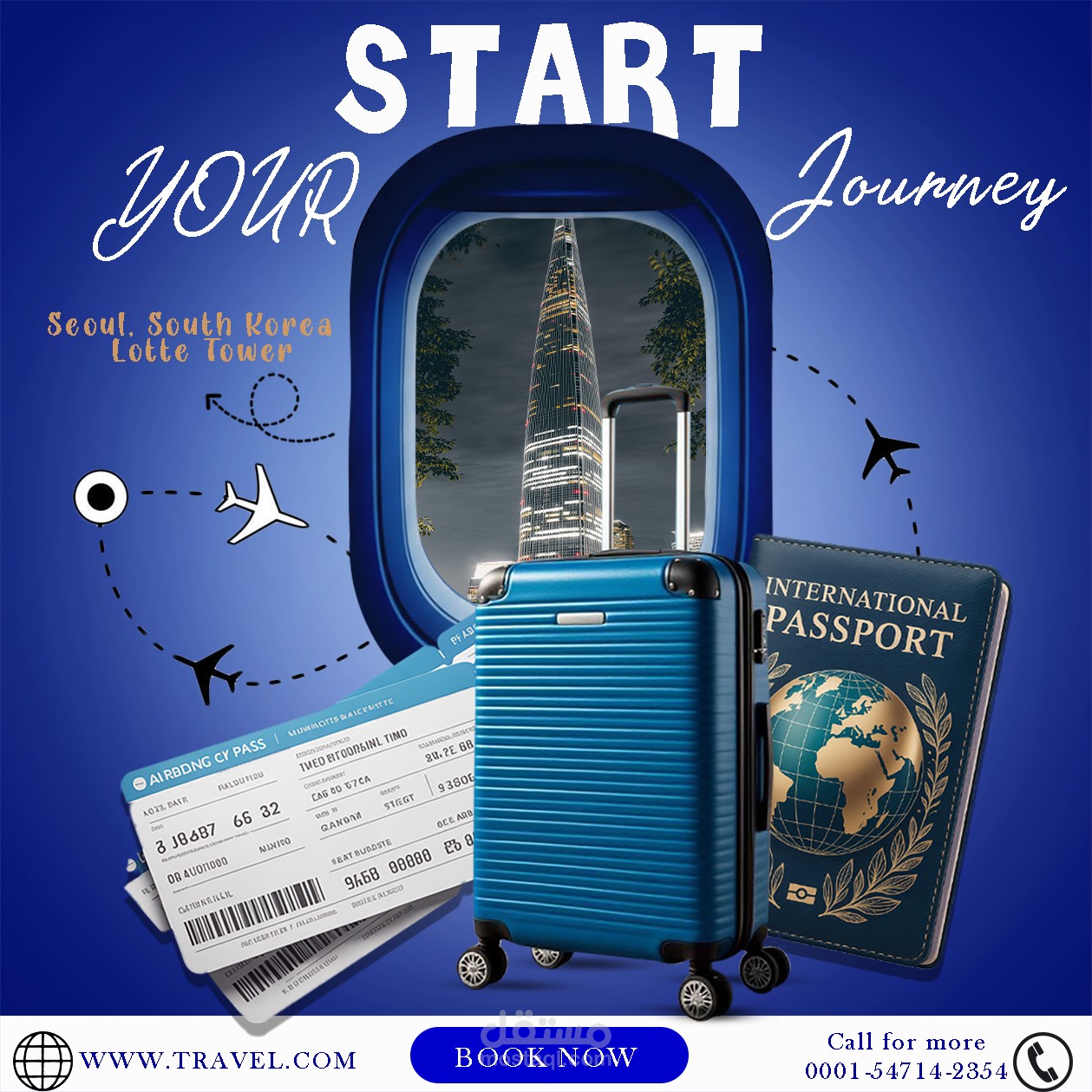 تصميم بوستر إعلاني لحملة سفر – Travel Advertising Poster