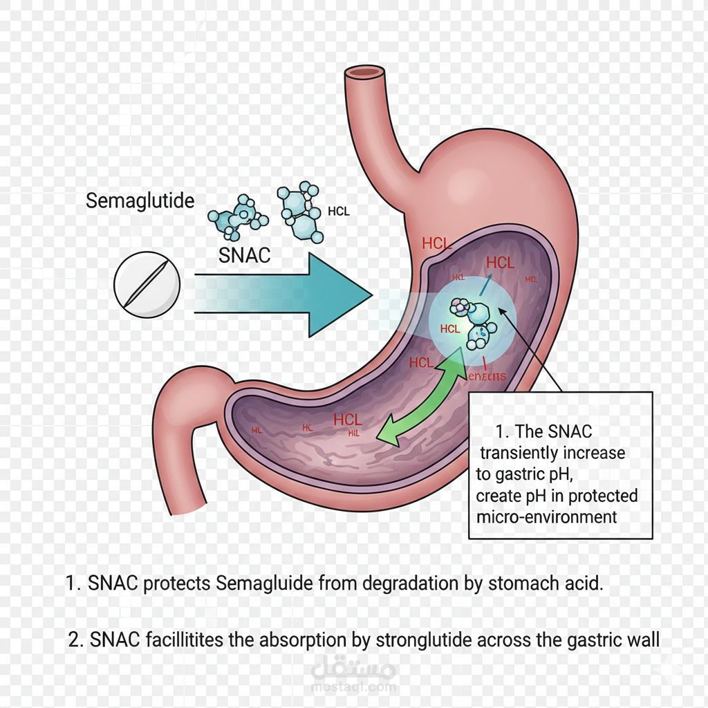 دراسة مقارنة وتقنية لامتصاص دواء Semaglutide: تحليل البيانات السريرية وتقنية الـ SNAC.