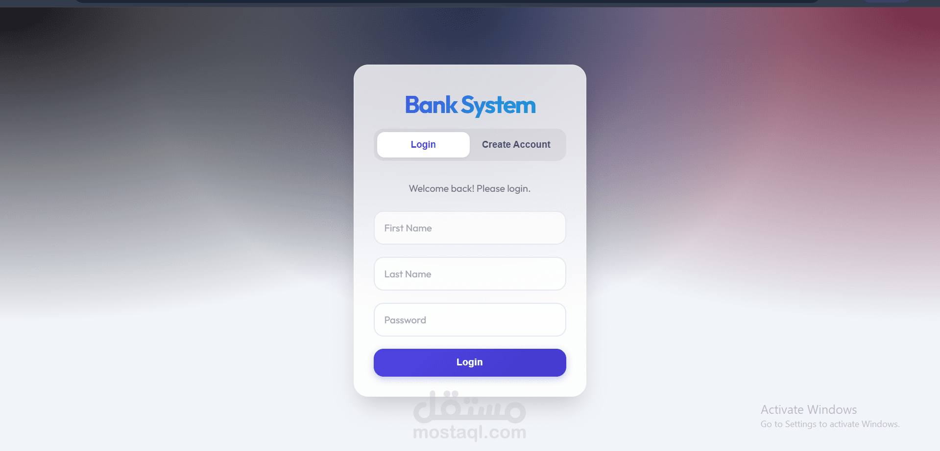 تصميم وتنفيذ نظام بنك متكامل باستخدام جافا سكريبت