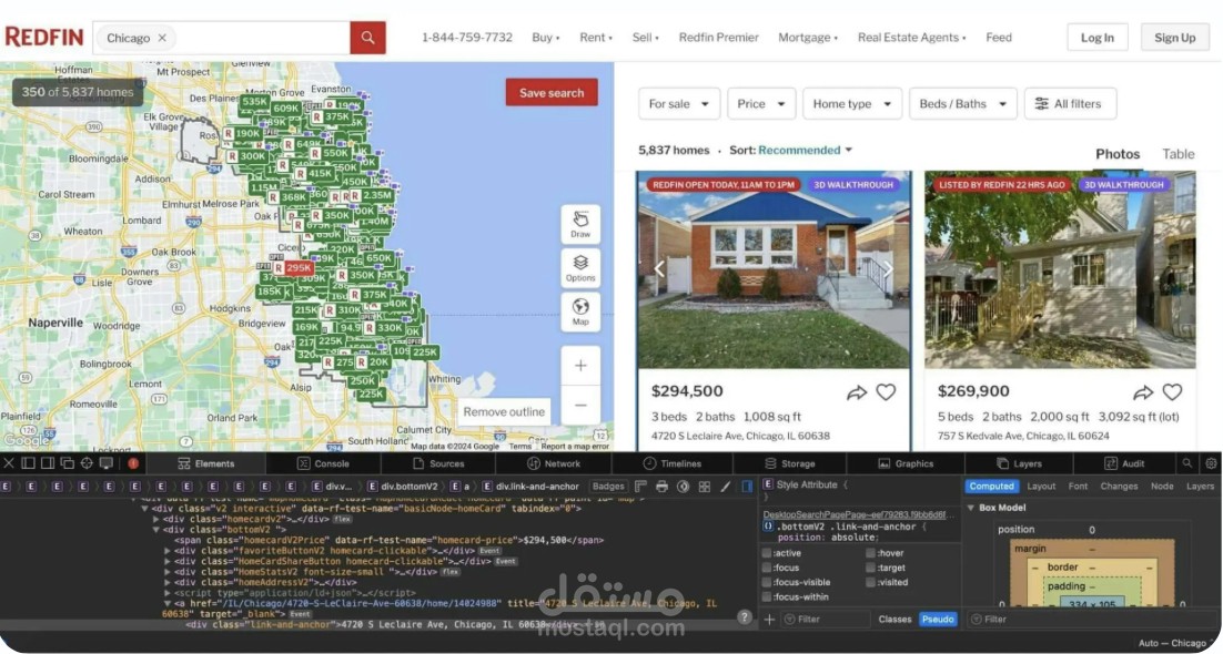 سكربت أتمتة لسحب بيانات العقارات وتحليل الأسعار.