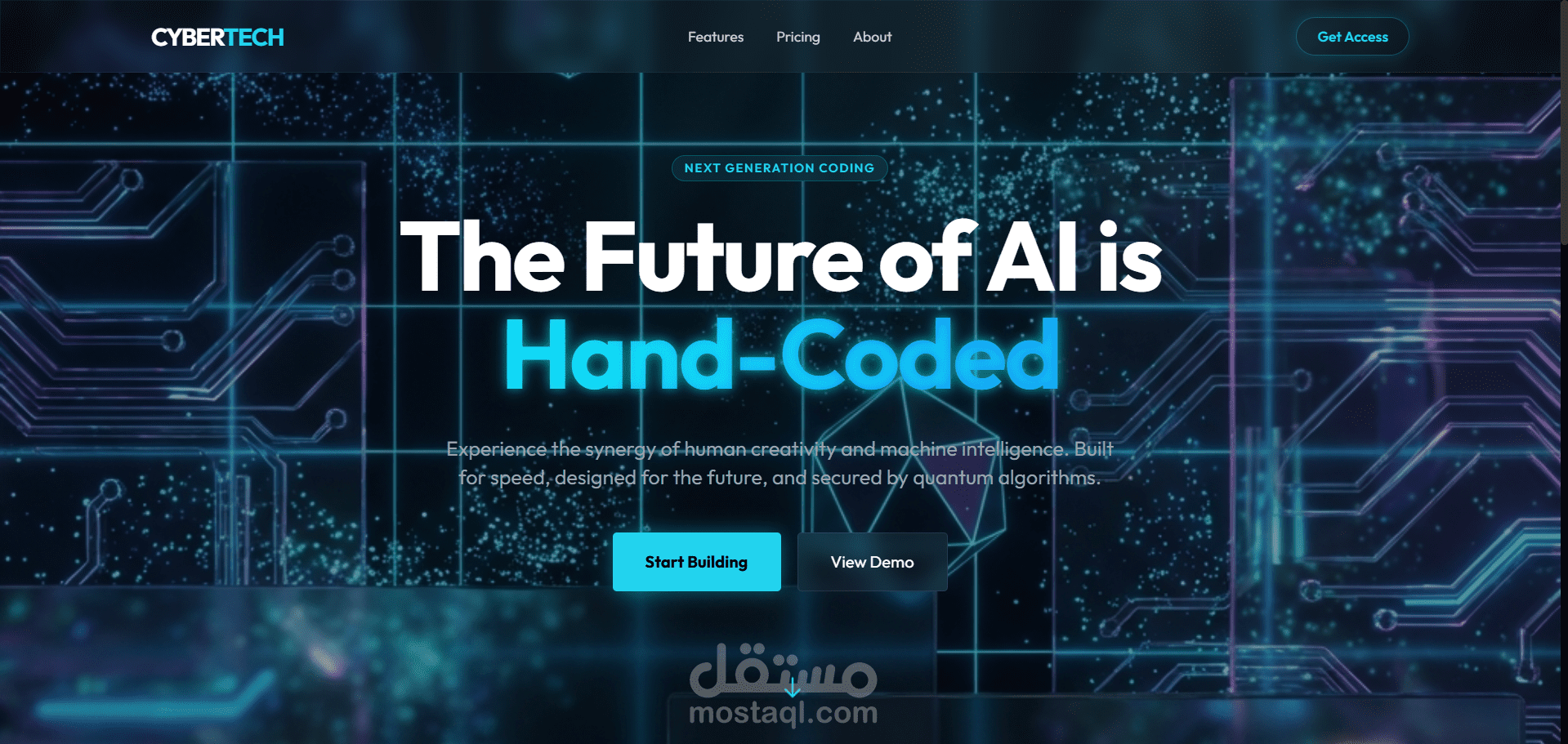 تصميم للمواقع التقنية و ال AI
