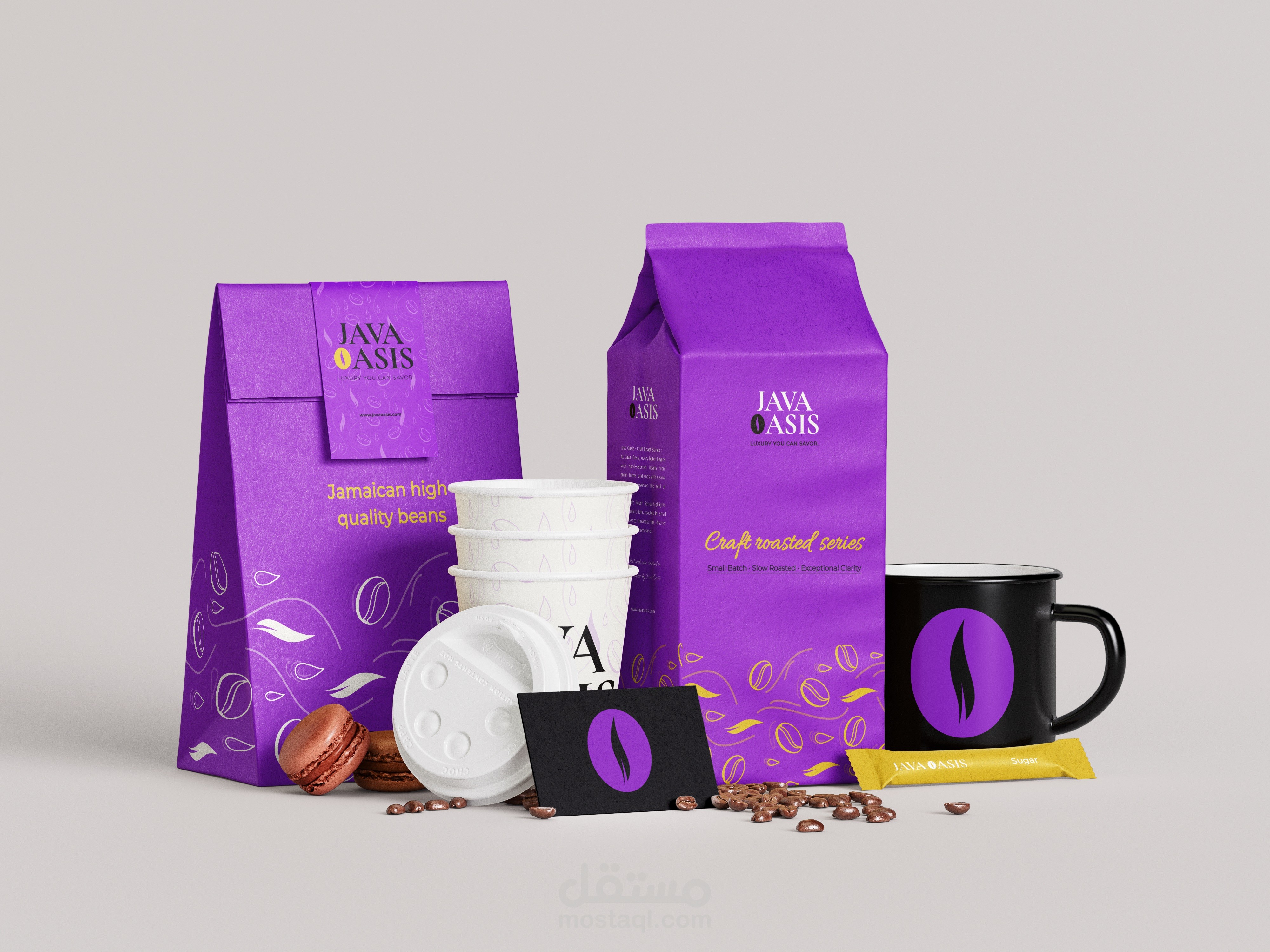 هوية العلامة التجارية لمقهى Java Oasis