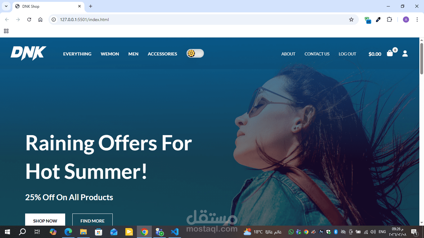 تصميم وتطوير صفحة منتج لمتجر إلكتروني احترافية ومتجاوبة (Responsive) باستخدام HTML وCSS وJavaScript