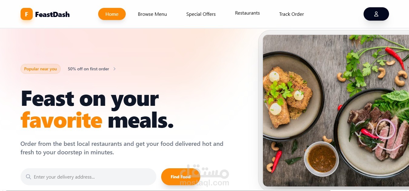 FeastDash food delivery website