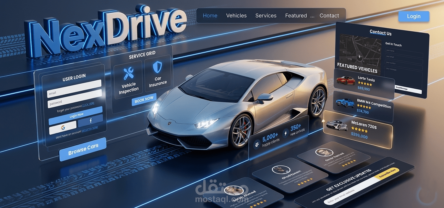 NexDrive - منصة متكاملة لسوق سيارات الركوب والخدمات الرقمية