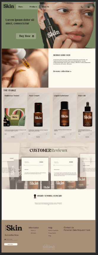 Redesign 3 Soho Skincare Website