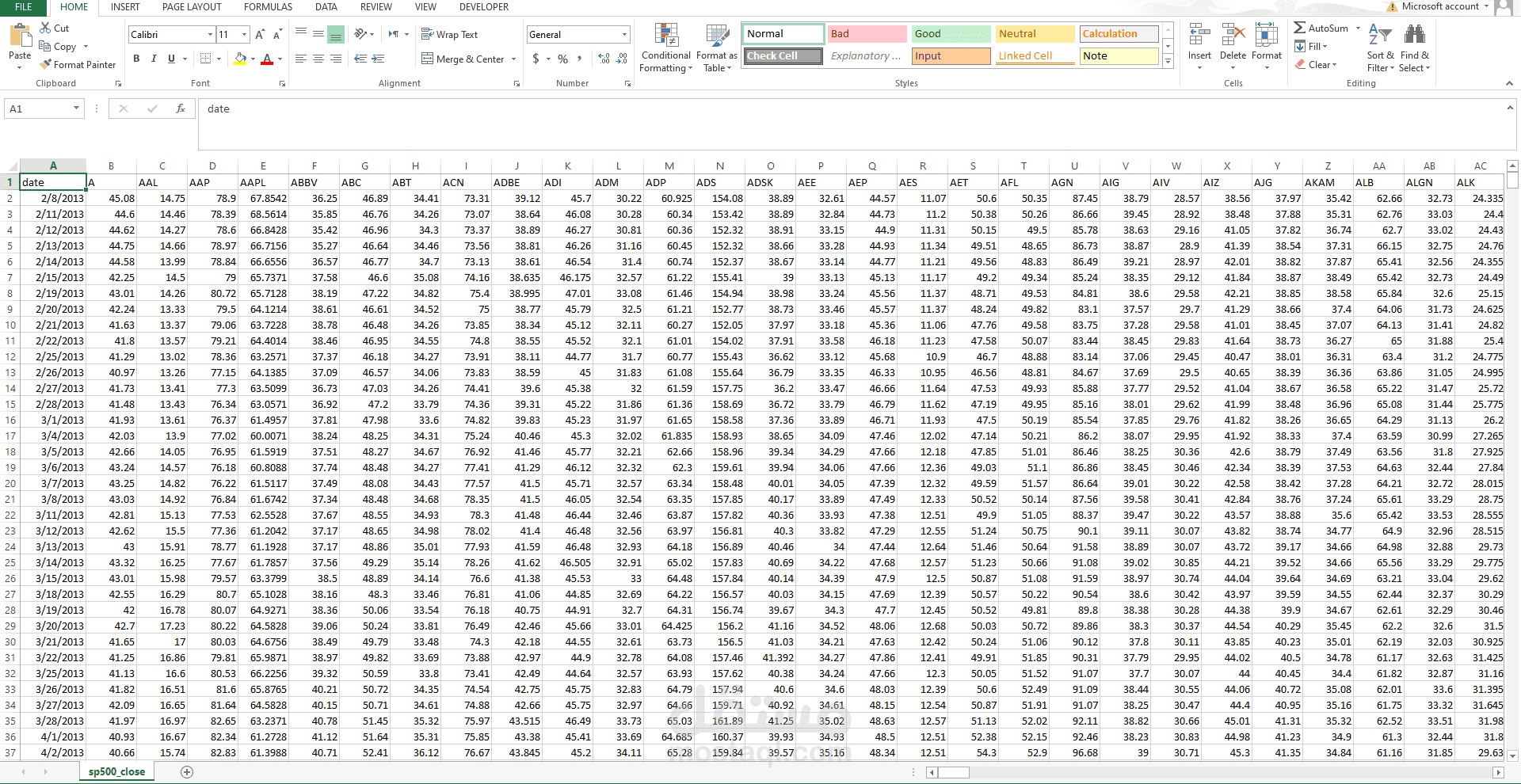 استخلاص وتجهيز بيانات أسعار الأسهم باستخدام بايثون