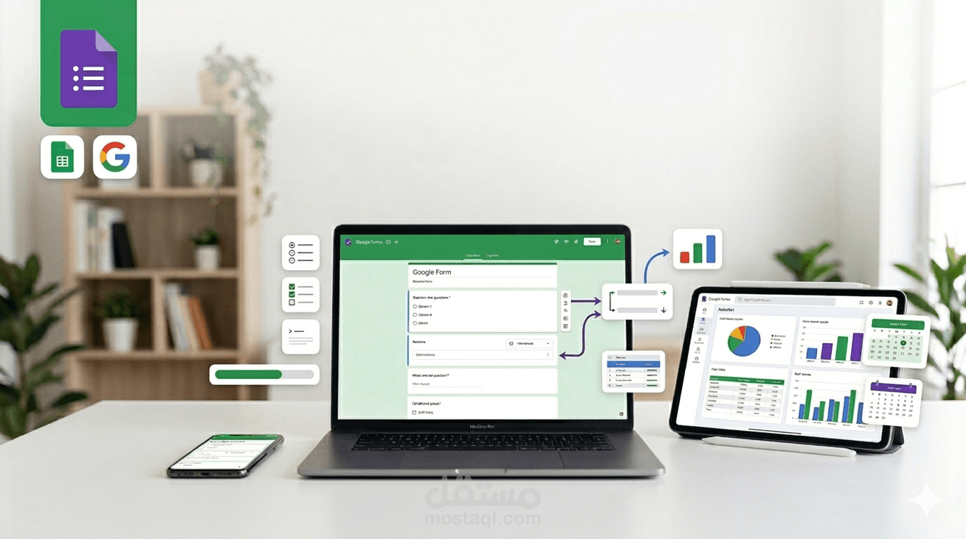 تصميم نماذج واختبارات واستبيانات إلكترونية على Google Forms