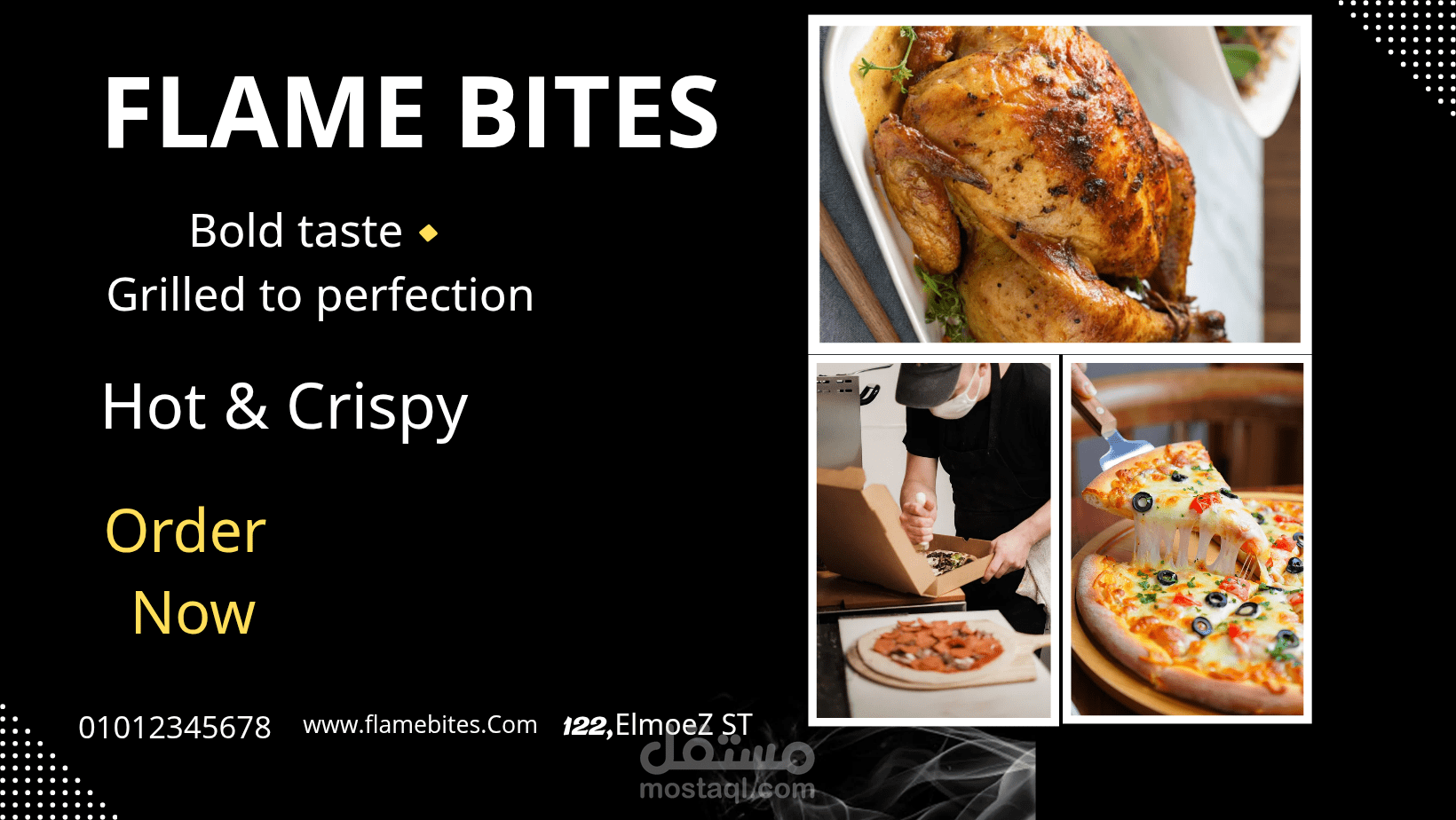 تصميم إعلان مطعم للسوشيال ميديا (Concept)