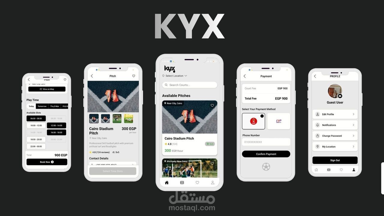 تطبيق KYX - منصة متكاملة لحجز ملاعب كرة القدم