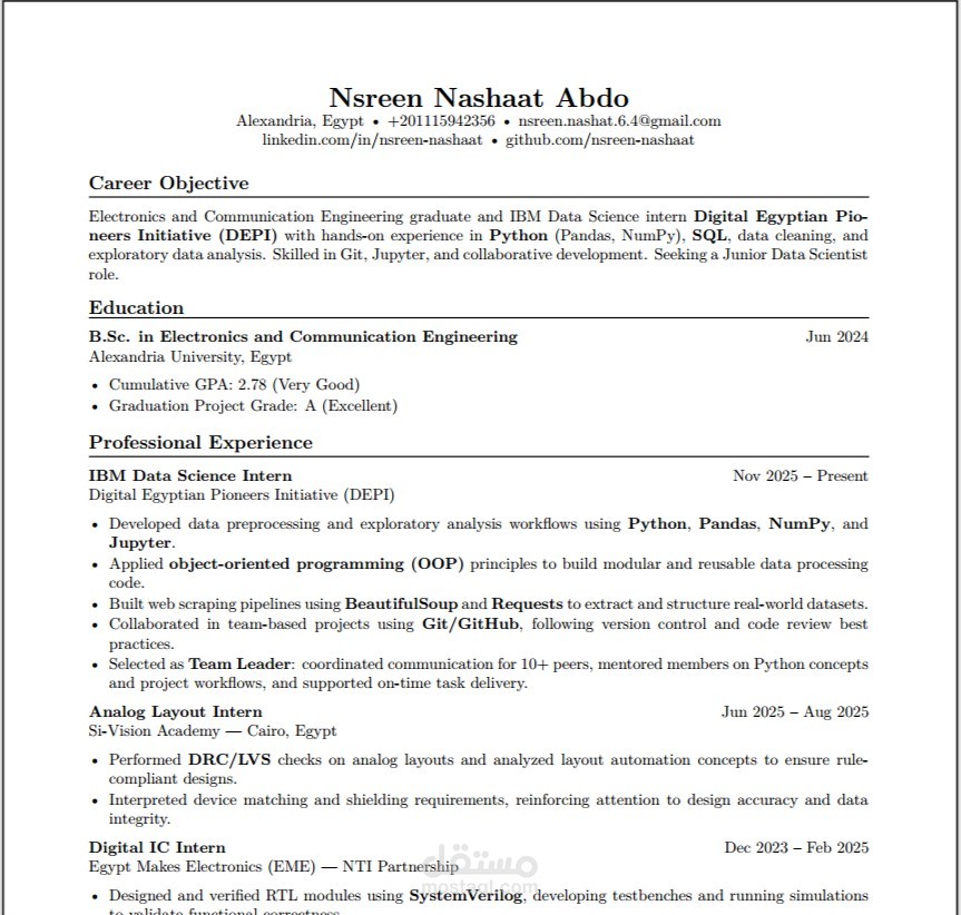 تصميم سيرة ذاتية احترافية