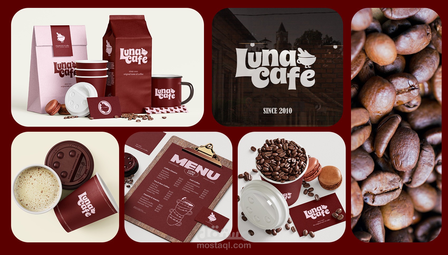 تصميم هوية بصرية Luna Cafe