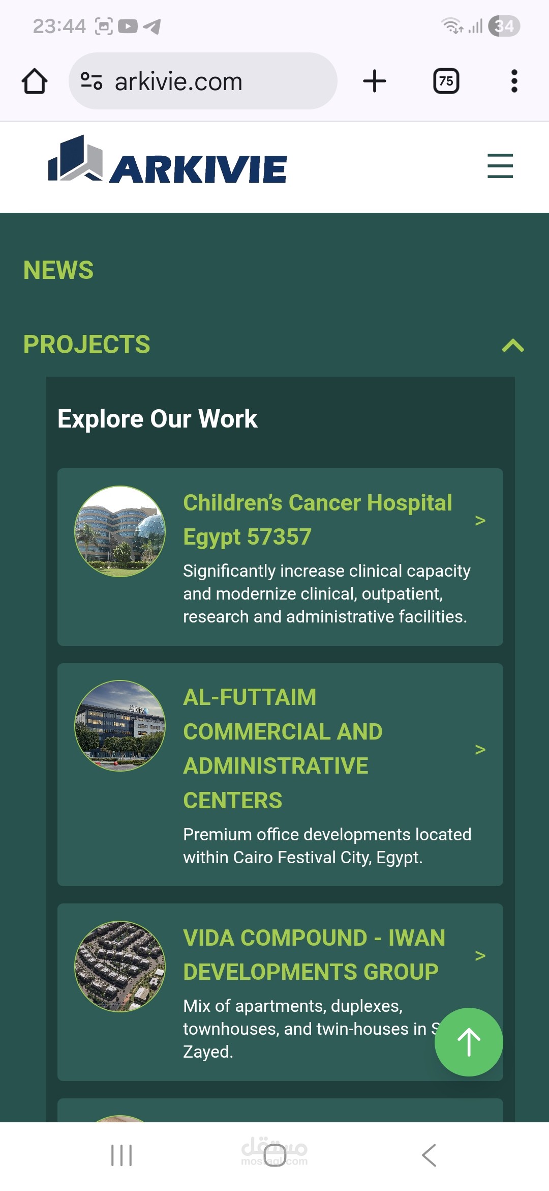 Website for construction company