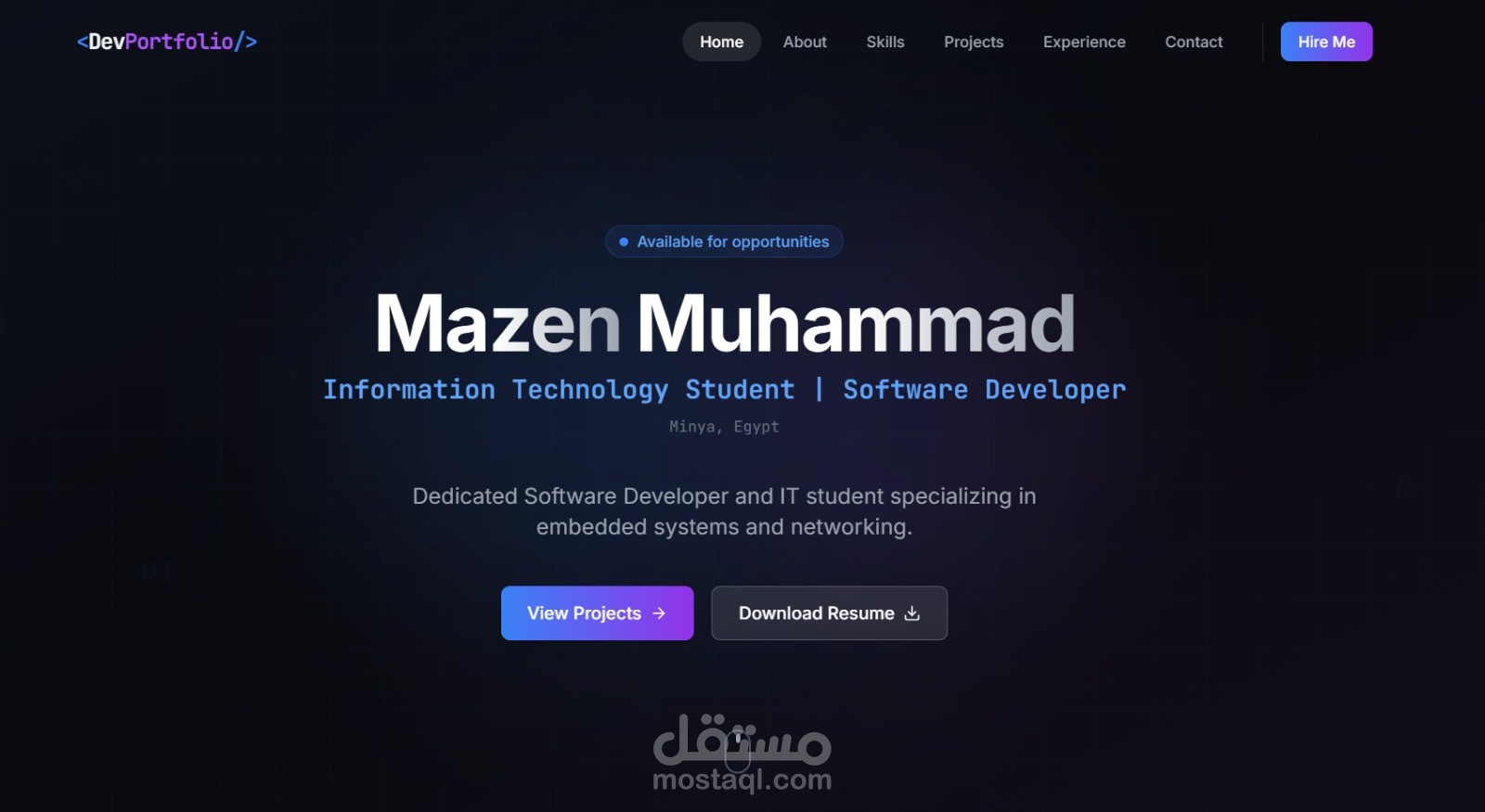 Portfolio Website with Private Admin Dashboard