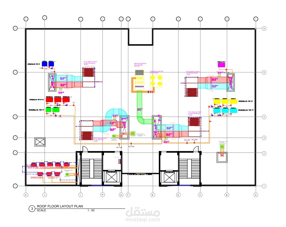 تصميم نظام التكييف لمبنى اداري مكون من 3 طوابق
