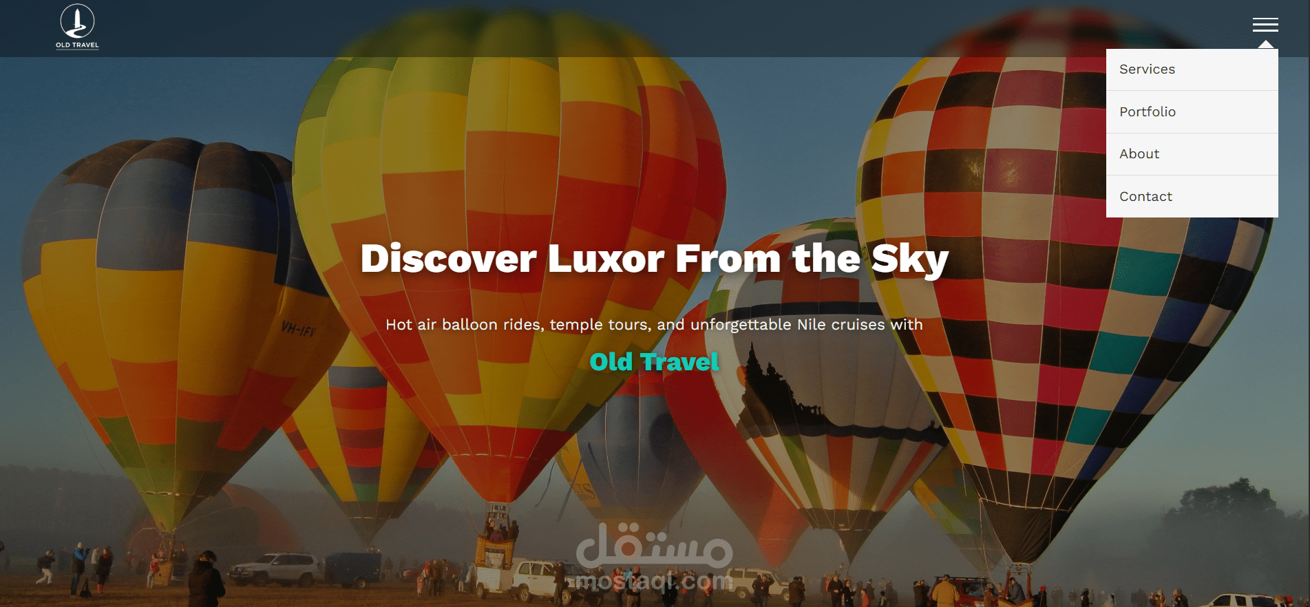 Landing page for a tourism