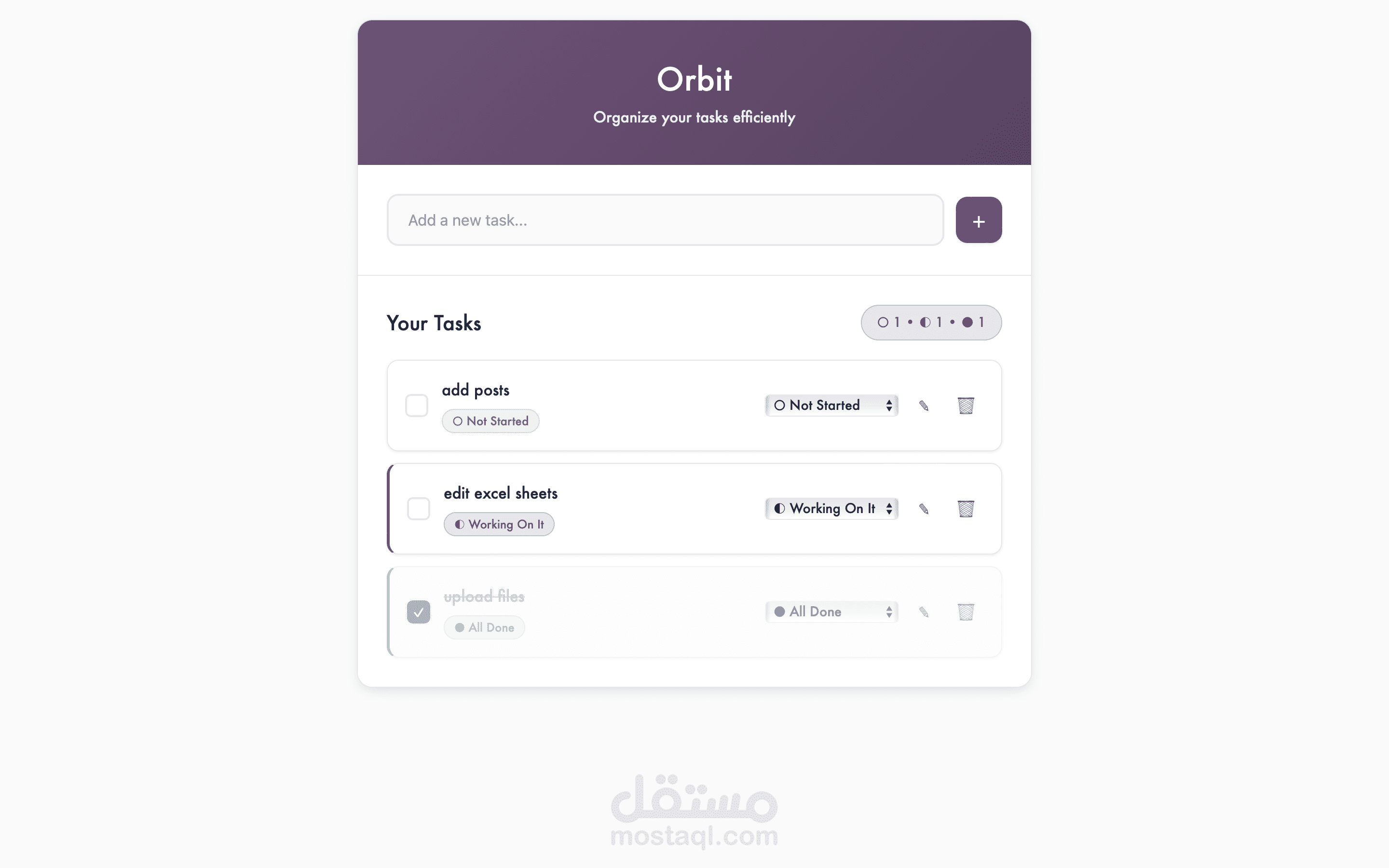 Orbit – تطبيق ويب لإدارة المهام