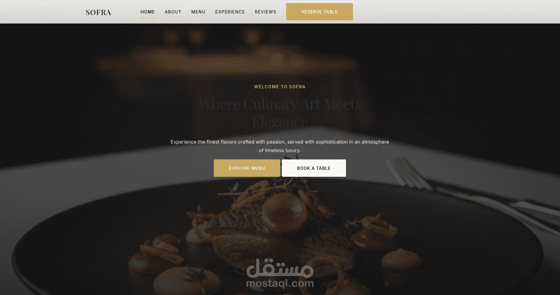 تصميم موقع مطعم احترافي بواجهة فاخرة وتجربة مستخدم متقدمة (Responsive + Animations)