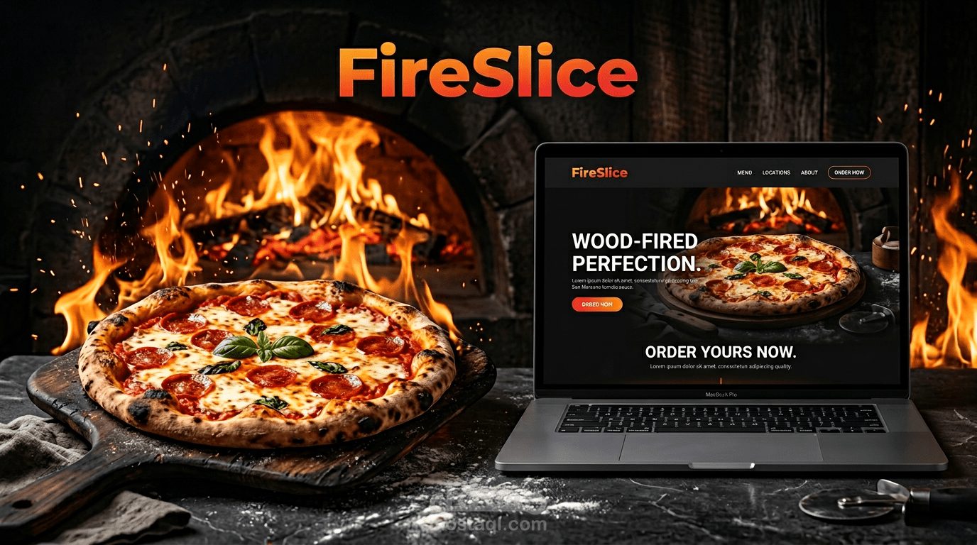 FireSlice — موقع تعريفي لمطعم بتصميم عصري وجذاب