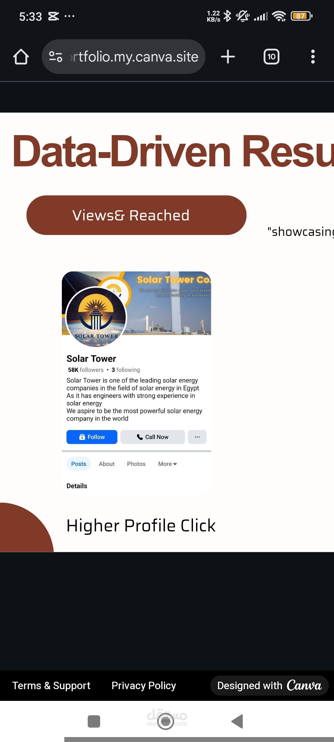 مسئول تسويق لشركة طاق شمسيه  تانيه اكبر