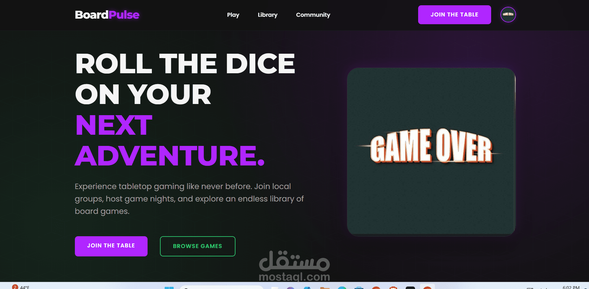 موقع الكتروني لمنصة لboard games