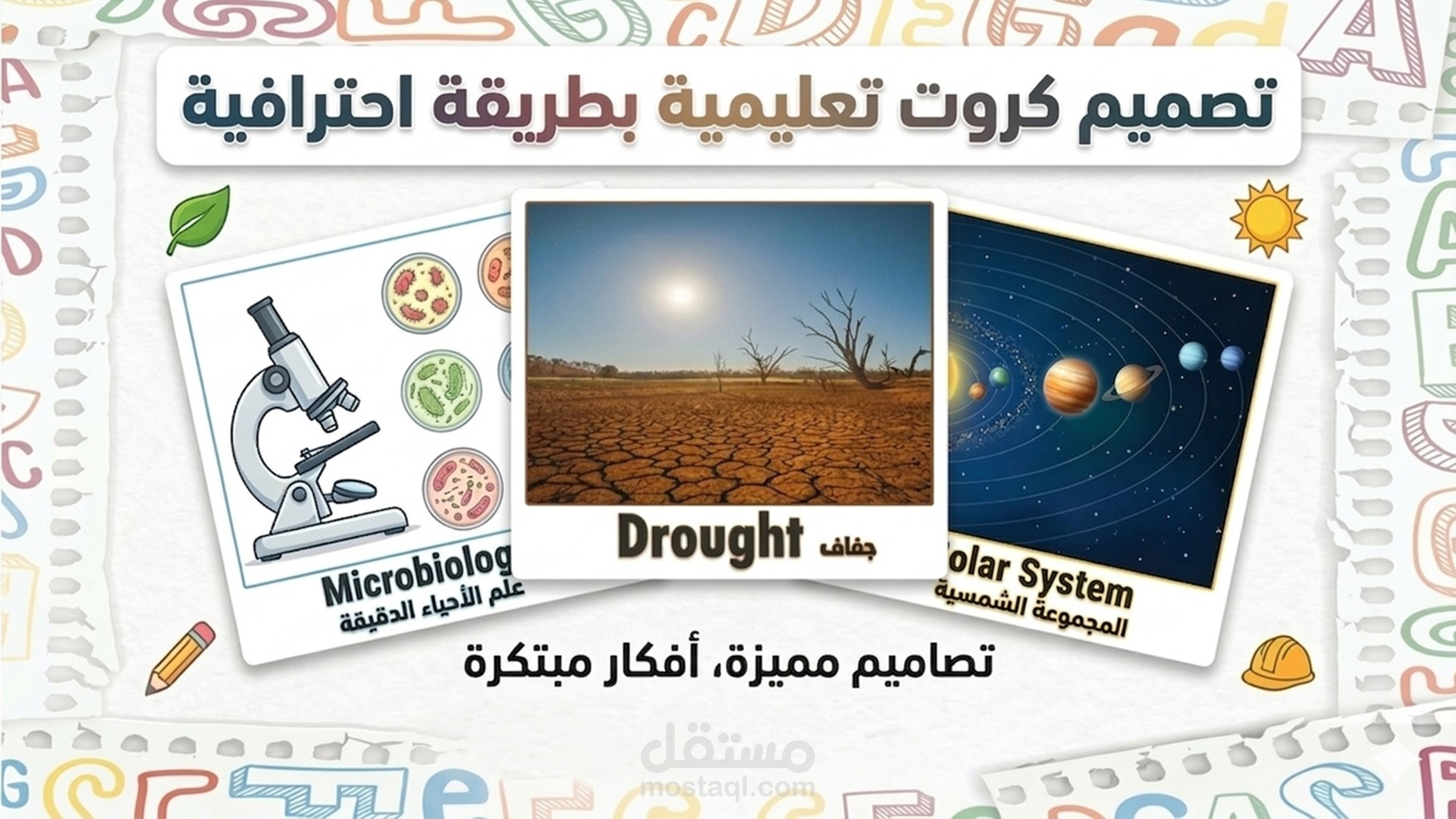 تصميم كروت تعليمية ( flash cards ) لمادة اللغة الانجليزية للصف الخامس الابتدائي