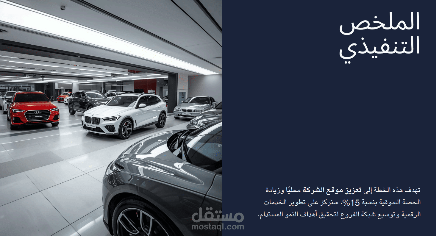 خطه عمل لشركه سيارات