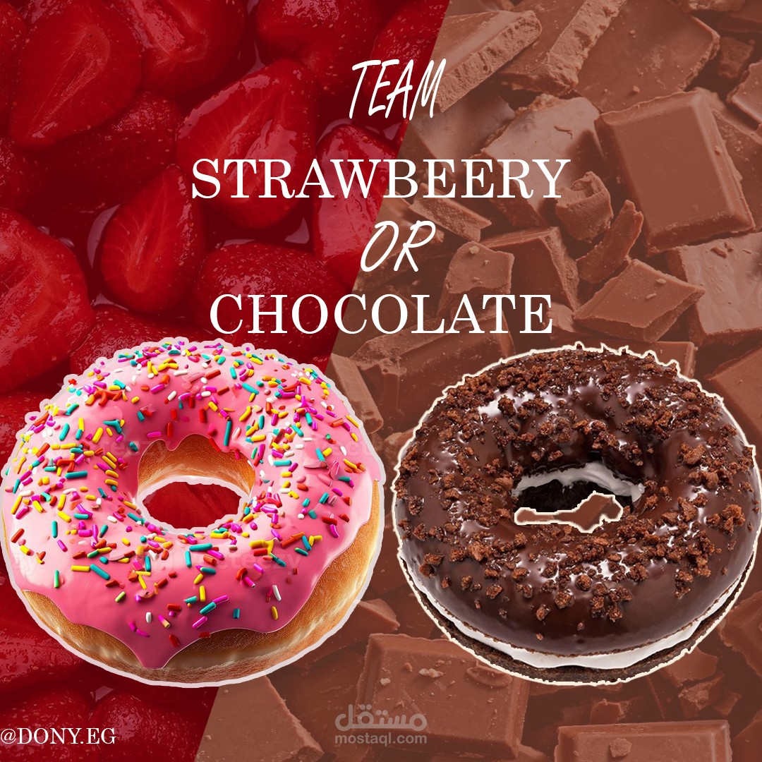 تصميم بوست سوشيال ميديا لمحل دوناتس (Concept Design)