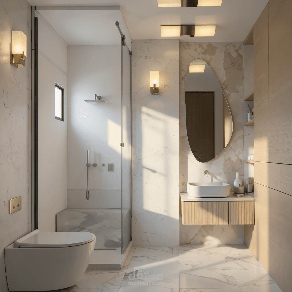 تصميم حمام "ماستر" معاصر.