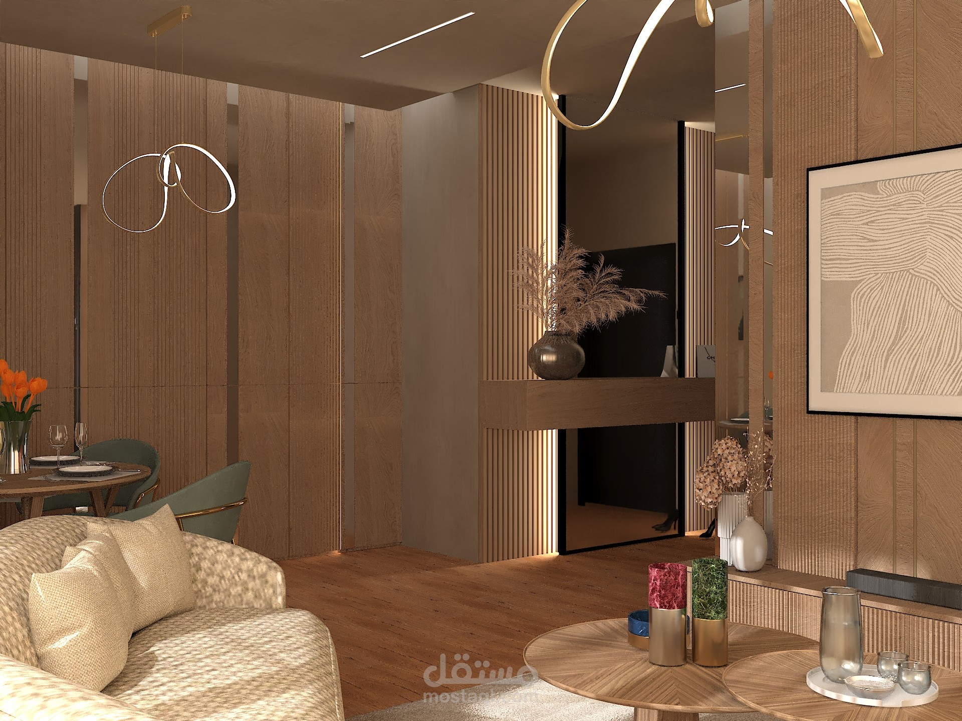 العنوان: تناغم الخشب (Wooden Harmony).